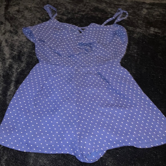 Trixxi Navy and White Polka Dot Romper - Picture 3 of 3
